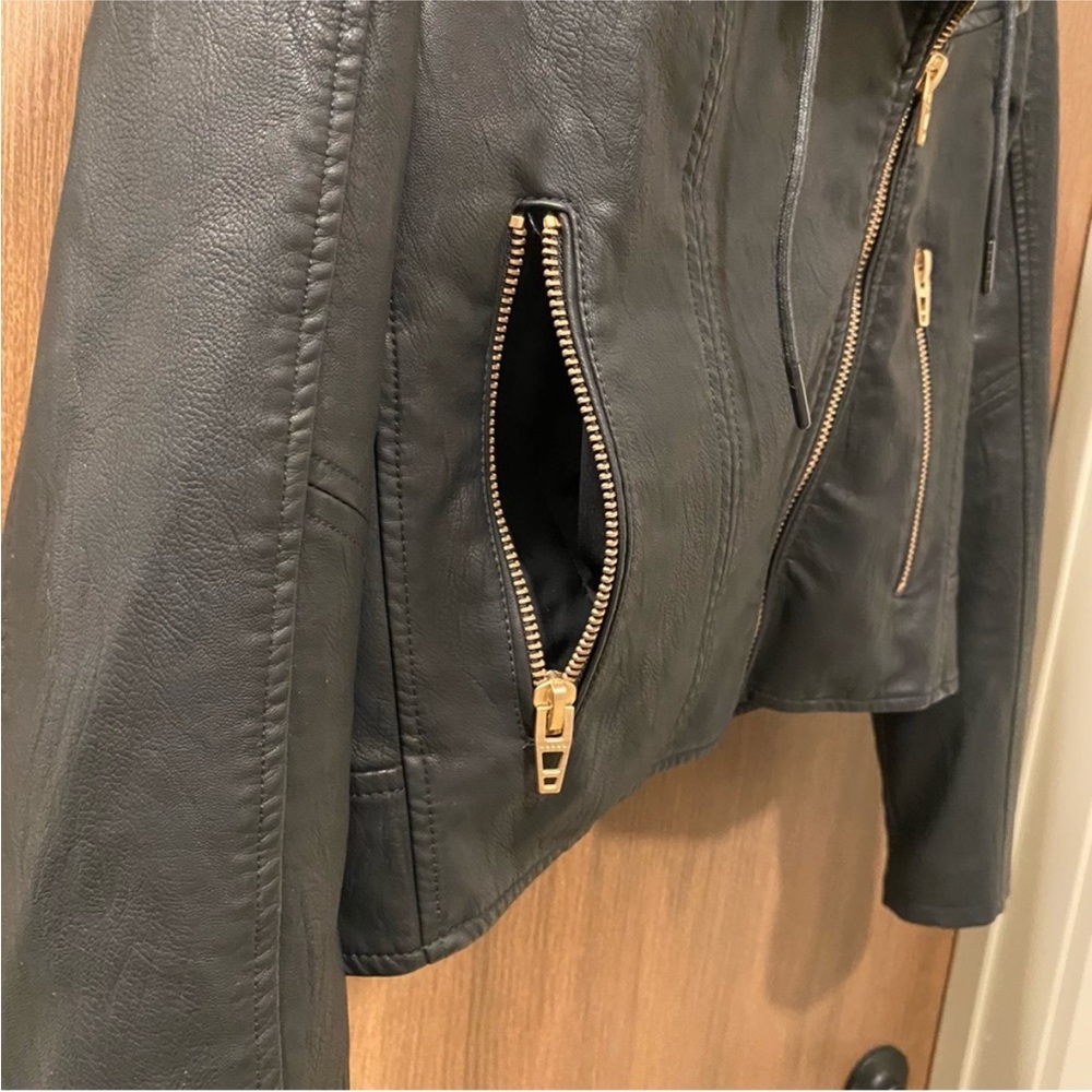 Blank NYC Faux Leather Jacket with Hood - Picture 4 of 8